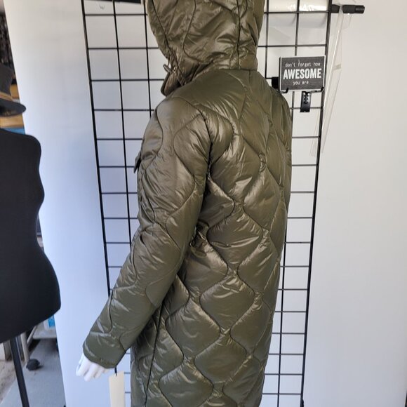 Calvin Klein Olive-Khaki Bubble Coat | Stylish & Warm Puffer Jacket | Size XS - Picture 8 of 14